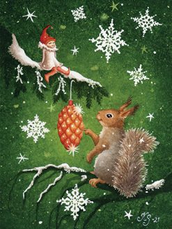 Joulukortti / Metsänväen Joulu / Orava | Katja Saario