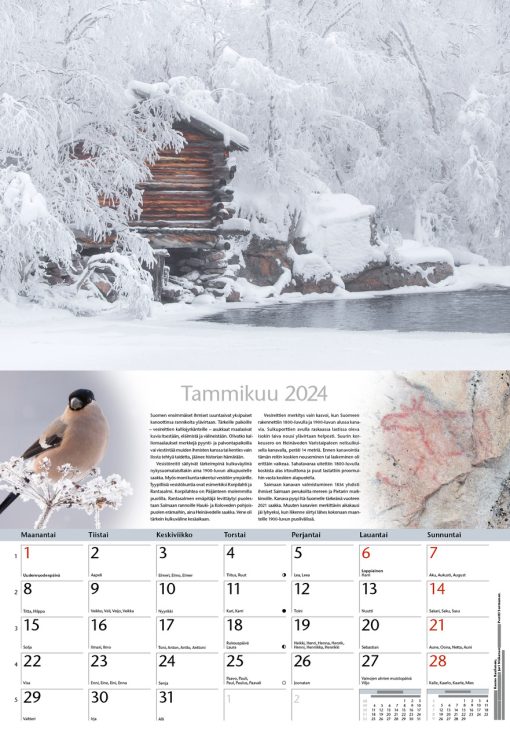Luonnonkalenteri 2024 / Luontokalenteri | Tammikuu